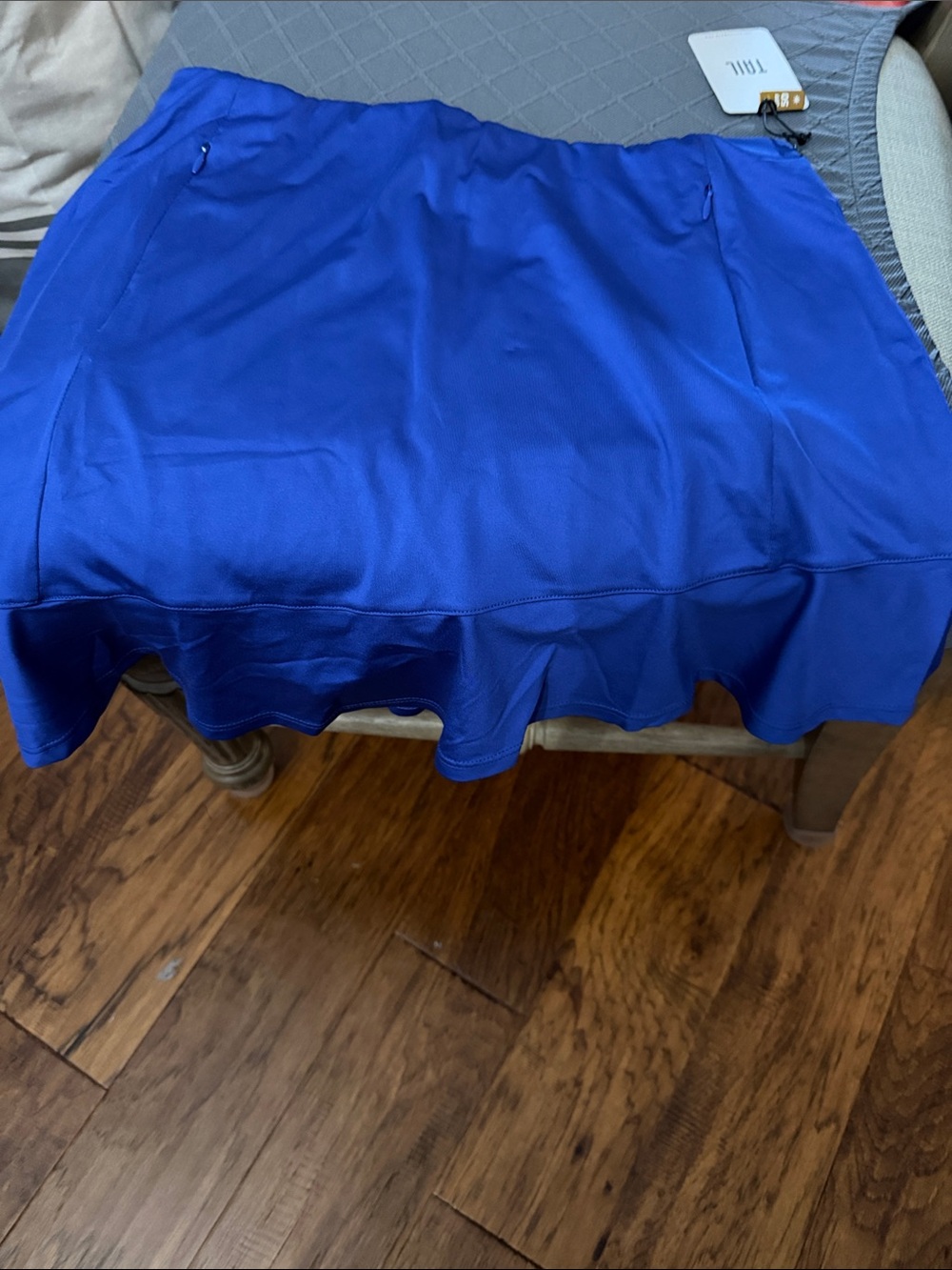 Tail Capri Blue Asymmetrical Flounce Skirt with Ruffle Hem